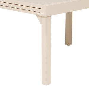 Piazza extendable table 10 seats tempered glass cream clay