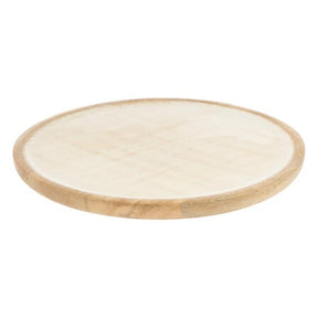 Презентационна чиния Secret De Gourmet Ava, Дърво манго, Бяла, Ø23 cm