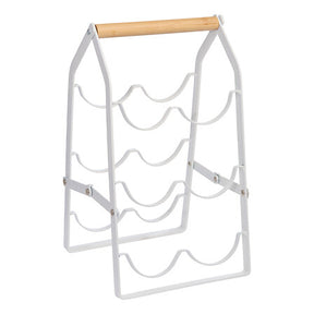 Сгъваема стойка за 6 бутилки 5five Balm, Бяла, Метал, 37.2 cm