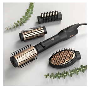 Perie electrică de păr BaByliss Big Hair Luxe AS970E, 650W + 4 accesorii, tehnologie ionică, înveliș ceramic, jet de aer rece, negru mat / auriu