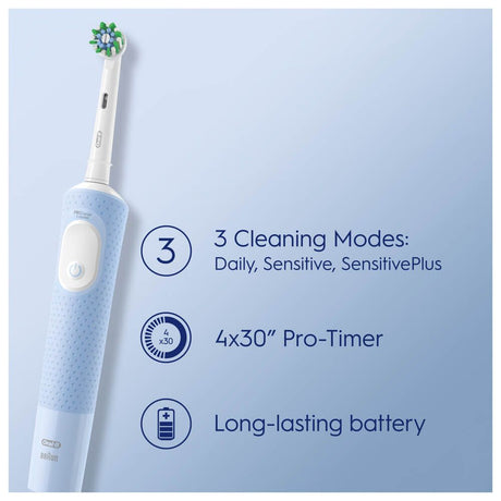 Periuță de dinți electrică + pastă de dinți, Oral-B D103, Vitality Pro X Clean, Albastră