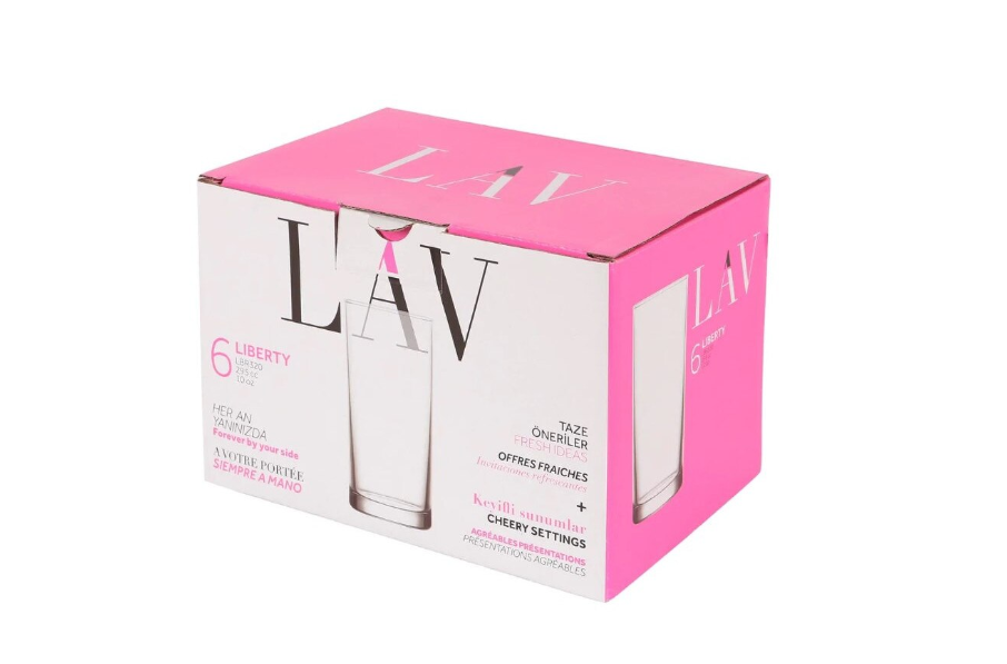 Set pahare suc LAV Liberty, 295 ml, 6 buc.