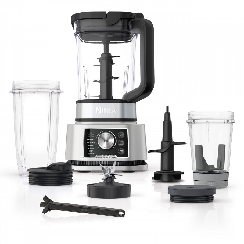 Blender Ninja CB350EU Foodi Power Nutri 3 în 1 cu Smart Torque, 1200 W, Negru/Argintiu
