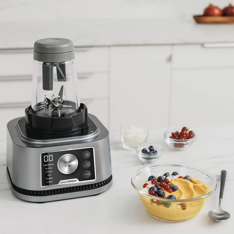 Blender Ninja CB350EU Foodi Power Nutri 3 în 1 cu Smart Torque, 1200 W, Negru/Argintiu