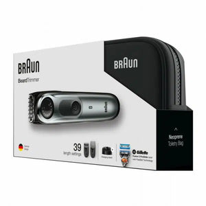 Aparat de tuns facial Braun BT7940TS, Baterie, 39 setări de lungime între 0,5-20 mm, 100 de minute de autonomie, Aparat de ras Gillette Fusion5 ProGlide gratuit, Negru