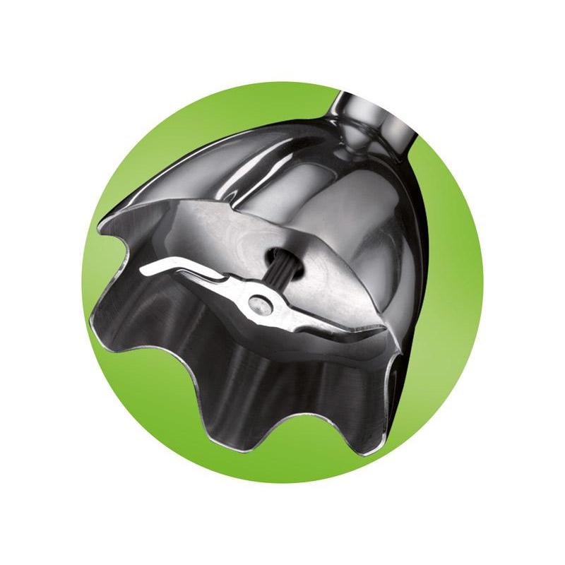 Blender Braun MultiQuick 525, 600 W, mixer de mână pentru omletă, 2 viteze + funcție Turbo, tel din oțel inoxidabil, dispozitiv de tocat, alb/gri