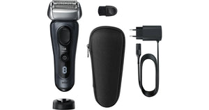 Aparat de ras Braun Series 8 8413s Wet&amp;Dry, AutoSense, 4 elemente de ras, SensoFlex, Kit de călătorie, Negru