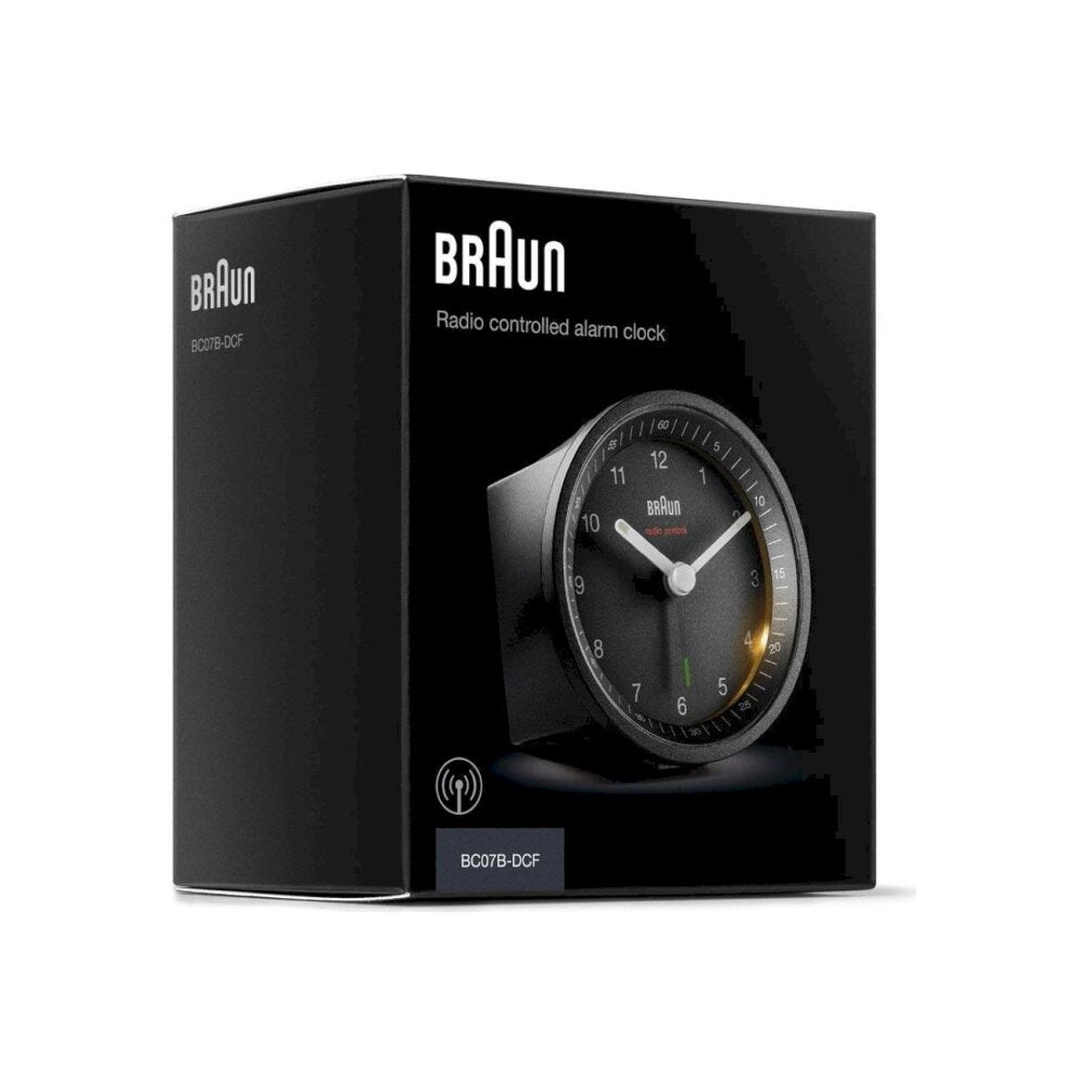 Ceas deșteptător radio-sincronizat Braun BC 07 B-DCF, Negru 8,0 cm