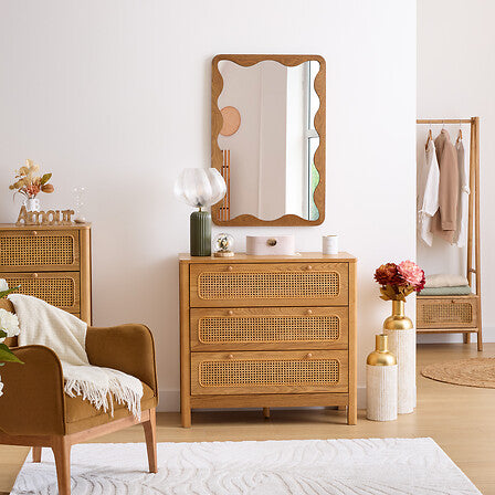 Comodă Atmosphera Tiria, 3 sertare, 90x45x85 cm, MDF