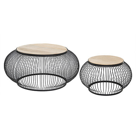 Masă de cafea Atmosphera Esther, lemn de mango, 2 bucăți