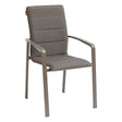 Diese mocha praline aluminium and polytexaline stacking dining chair