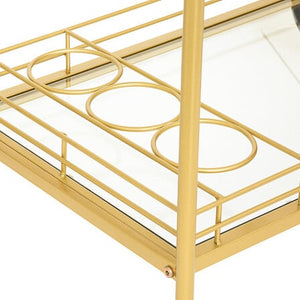 Masă laterală Atmosphera Antonella, sticlă și metal, aurie