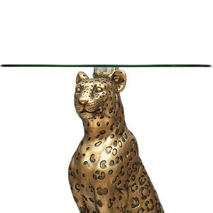 Masă de cafea Atmosphera Wild Leopard, 40 cm, sticlă