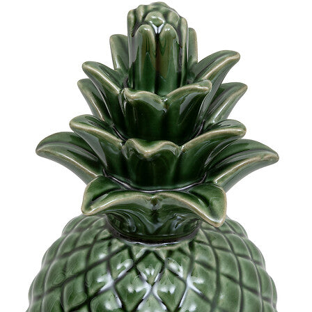 Ananas decorativ cu atmosferă Panama, 20cm, ceramică, verde