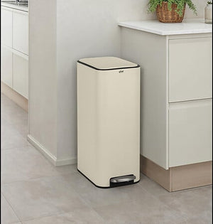 Кош за боклук с педал 5five Delta Slim, Метал, 30L, Бежов