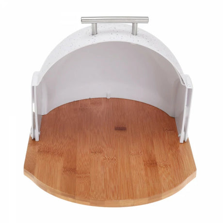 Cutie de pâine și tocătoare Klausberg 7094, bambus, alb