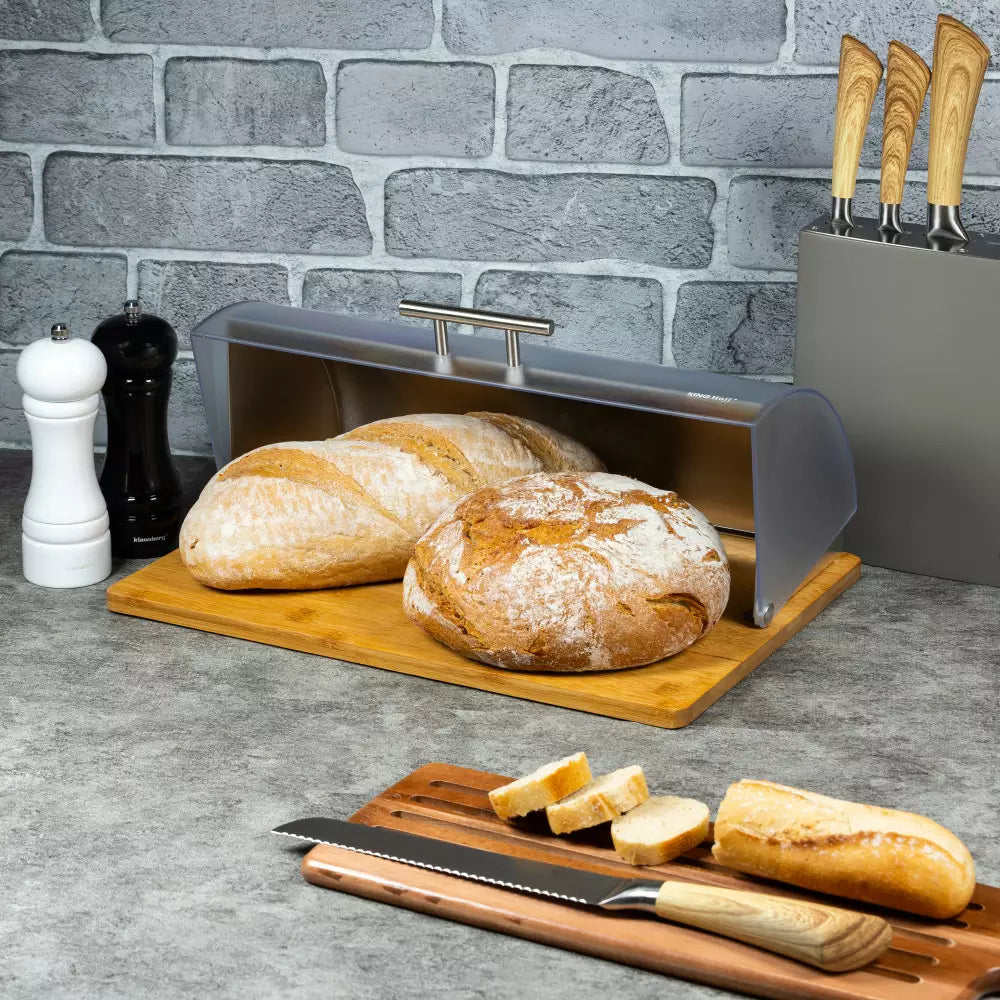 Cutie pentru pâine KingHoff 3210, Bambus, Lungime 39 cm
