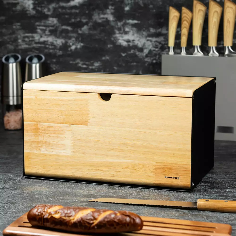 Cutie pentru pâine Klausberg, Metal, Bambus, 36x22x20 cm