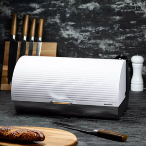 Cutie pentru pâine Klausberg 7270, 39 cm, Metal, Alb/argintiu