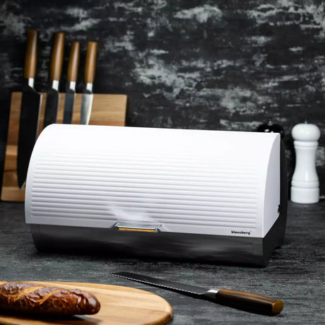 Cutie pentru pâine Klausberg 7270, 39 cm, Metal, Alb/argintiu