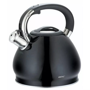 Fierbător cu fluierat KingHoff 1221, 3,4 L, efect de marmură, inducție, negru