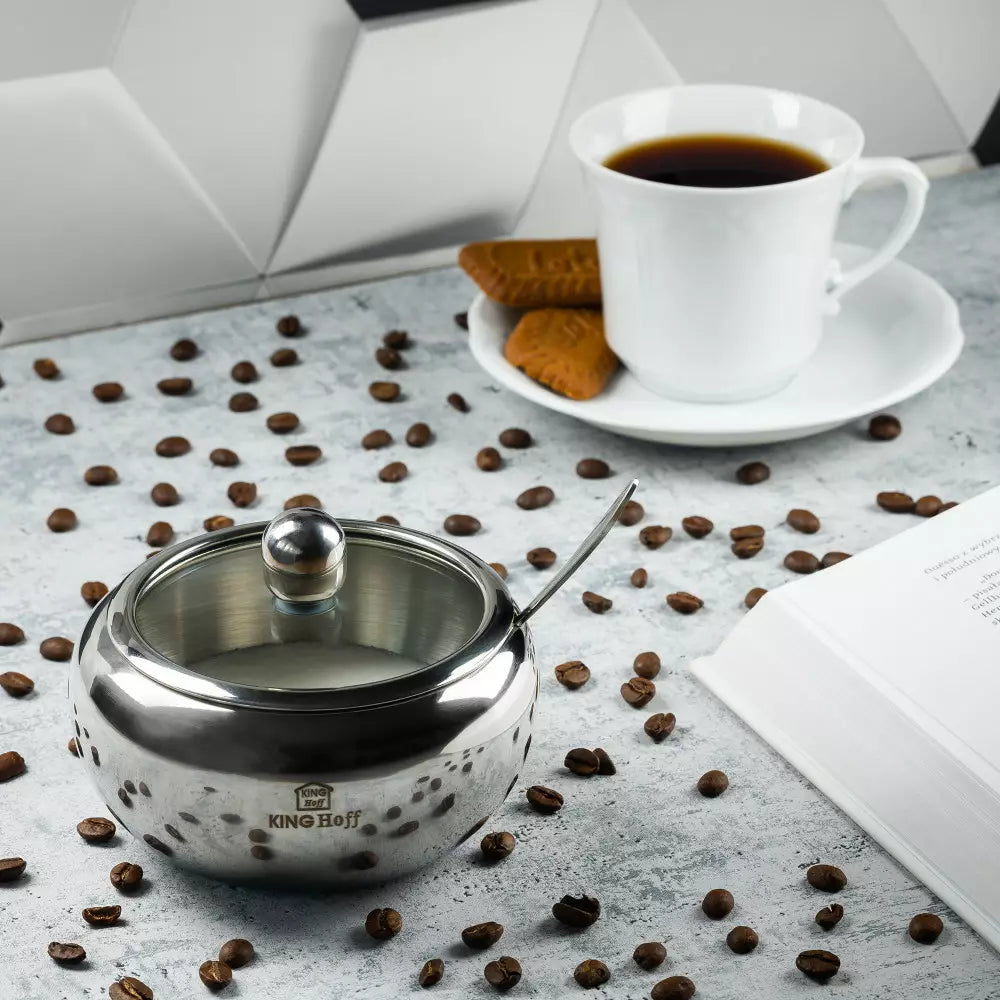 Zahărniță cu lingură KINGHOFF 3725, Oțel, Lucios