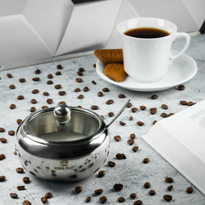 Zahărniță cu lingură KINGHOFF 3725, Oțel, Lucios