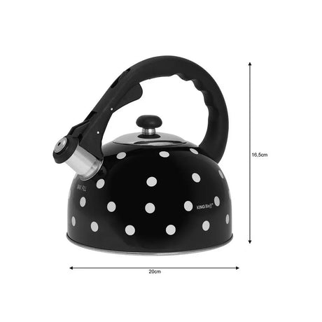 Fierbător cu fluierat KingHoff 1051, 2,6 L, Negru