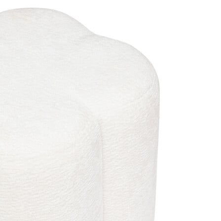 Puf floral atmosphera Lavon, Chenille, Alb