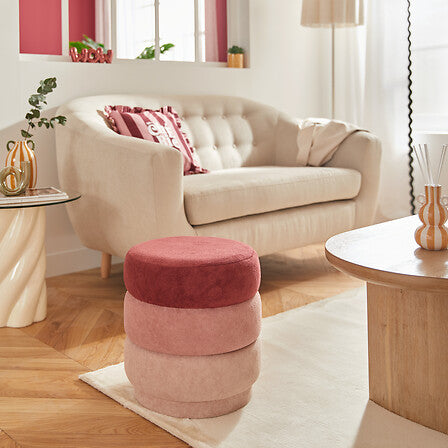 Puf Atmosphere Sinan, Roz, Ø37.5 cm