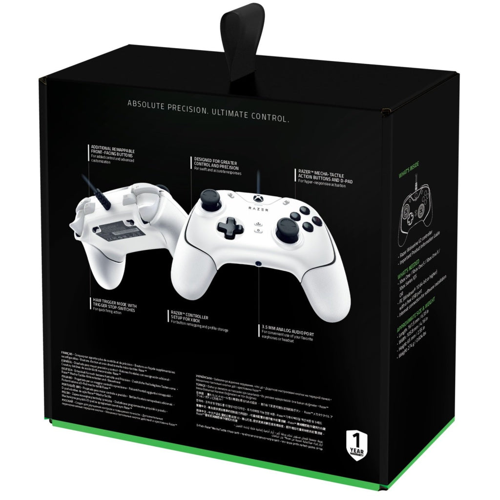 Controler Razer Wolverine V2 pentru Xbox Series X, Alb