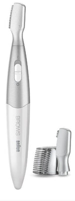 Braun FG1106 Aparat de tuns sprâncene de precizie, alimentat cu baterii, alb/argintiu 