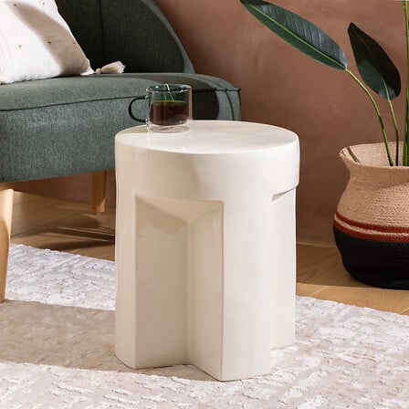 Masă laterală Atmosphera Kriz, ceramică, Ø34 cm