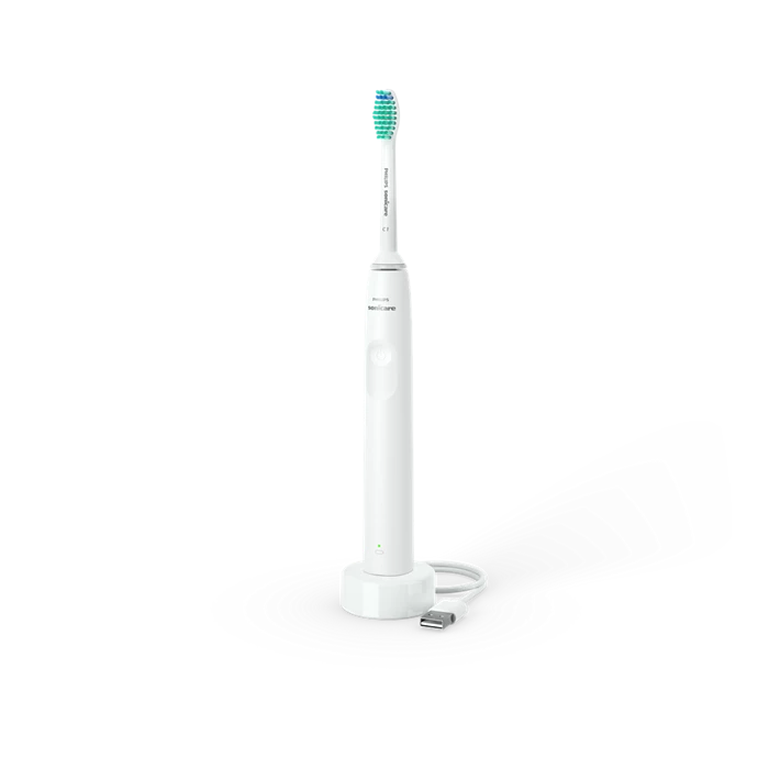 Periuță de dinți electrică Philips Sonicare Seria 2100 HX3651/13, 31.000 mișcări/minut, Quadpacer și SmarTimer, Design ergonomic subțire, 1 cap de periuță, Alb