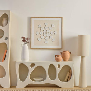 Comodă Atmosphera Chesni, 4 nișe, MDF, fildeș, 137x36x61 cm