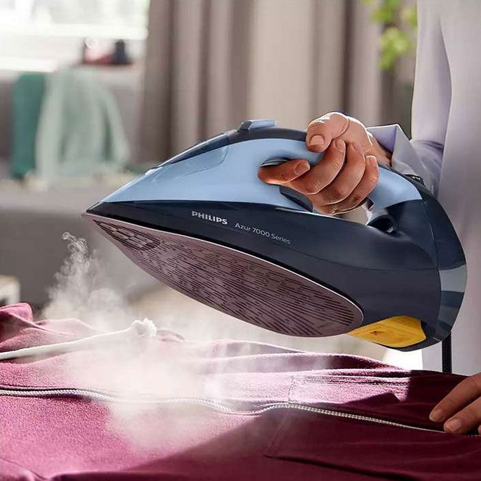 Fier de călcat Philips Azur DST7041/20, 2800 W, 50 g/min, jet de abur de 250 g, SteamGlide Elite, oprire automată, albastru