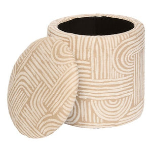 Taburet de depozitare Atmosphera Nubo, Chenille, Bej, 31 cm