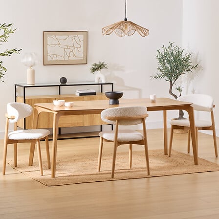 Masă de dining Atmosphera Ilona, ​​Gri nisipos, 180x90 cm