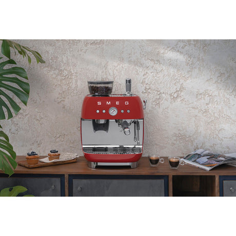 Espressor cu râșniță de cafea Smeg EGF03RDEU, 1650 W, 15 bar, Roșu