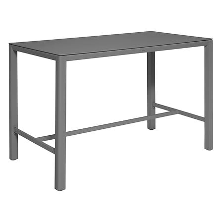 High table Skyla fixed 4 seats aluminum and glass pewter