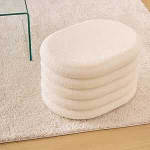 Pouf Depozitare Atmosphera Giulia, Boucle, Alb