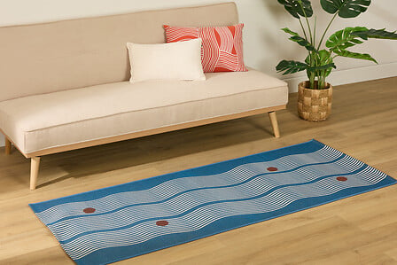 Non slip kitchen rug Nippo 75 x 200 cm blue