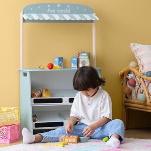 Atmosferă de magazin pentru copii din lemn Aksel, 60x99 cm, MDF, Verde