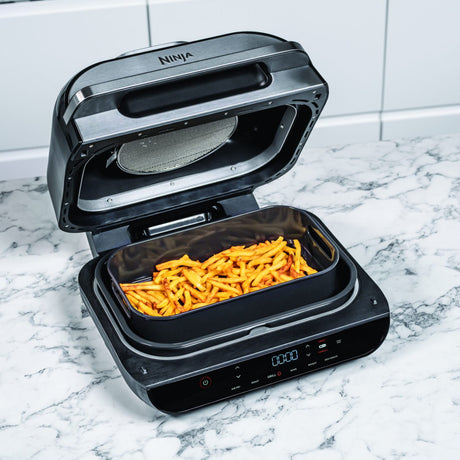 Grătar electric Ninja AG551EU, 2460W, 6 funcții, Oală de gătit 3,8 l, Friteuză 3,8 l, Negru
