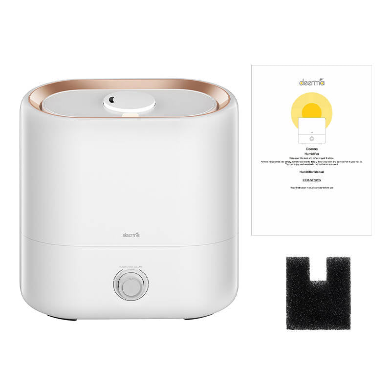 Umidificator de aer cu ultrasunete Deerma ST635W, 25W, 4,5L, Recipient pentru uleiuri esențiale, Alb