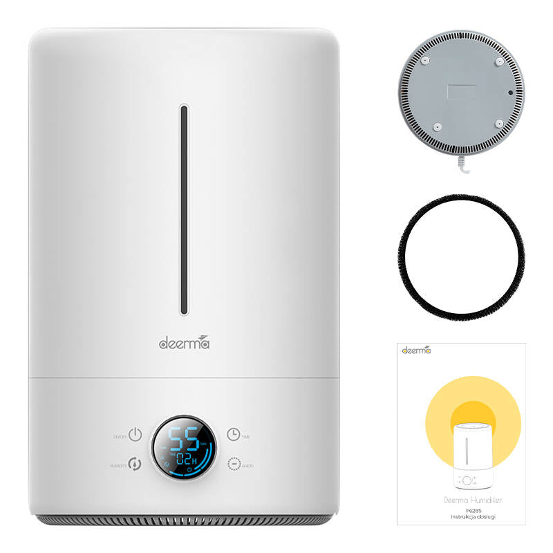 Umidificator de aer cu ultrasunete Deerma F628S, 25W, 5L, filtru UV, aromaterapie, alb