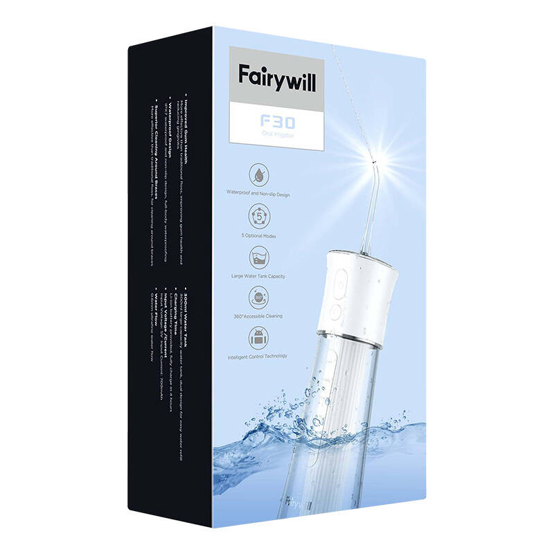 Irigator dentar FairyWill F30, 5 moduri, 300 ml, alb
