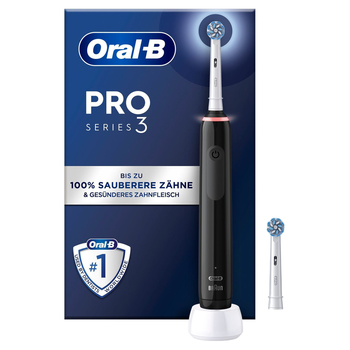Periuță de dinți electrică Oral-B, Pro 3 3000 Sensitive Clean, alb-negru