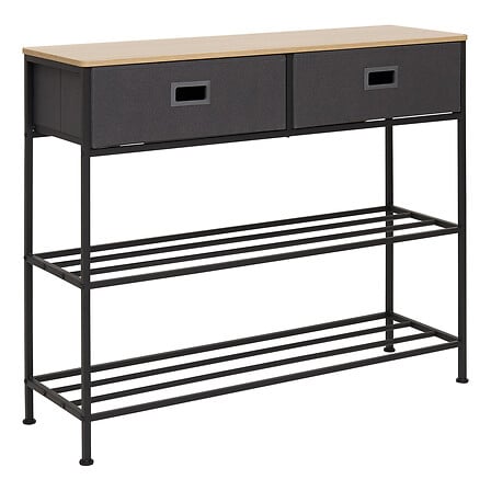 Конзолна маса с 2 чекмеджета FIVE Tissa, MDF, 100 cm, Тъмно сиво