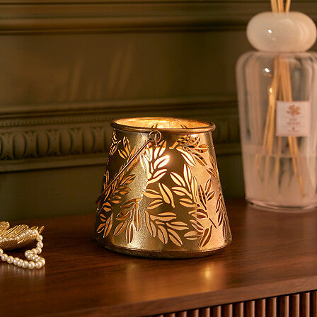 Felinar cu atmosferă Belli, Metal, Auriu, 15 cm